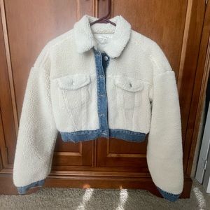 Pacsun Cropped Sherpa and denim jacket